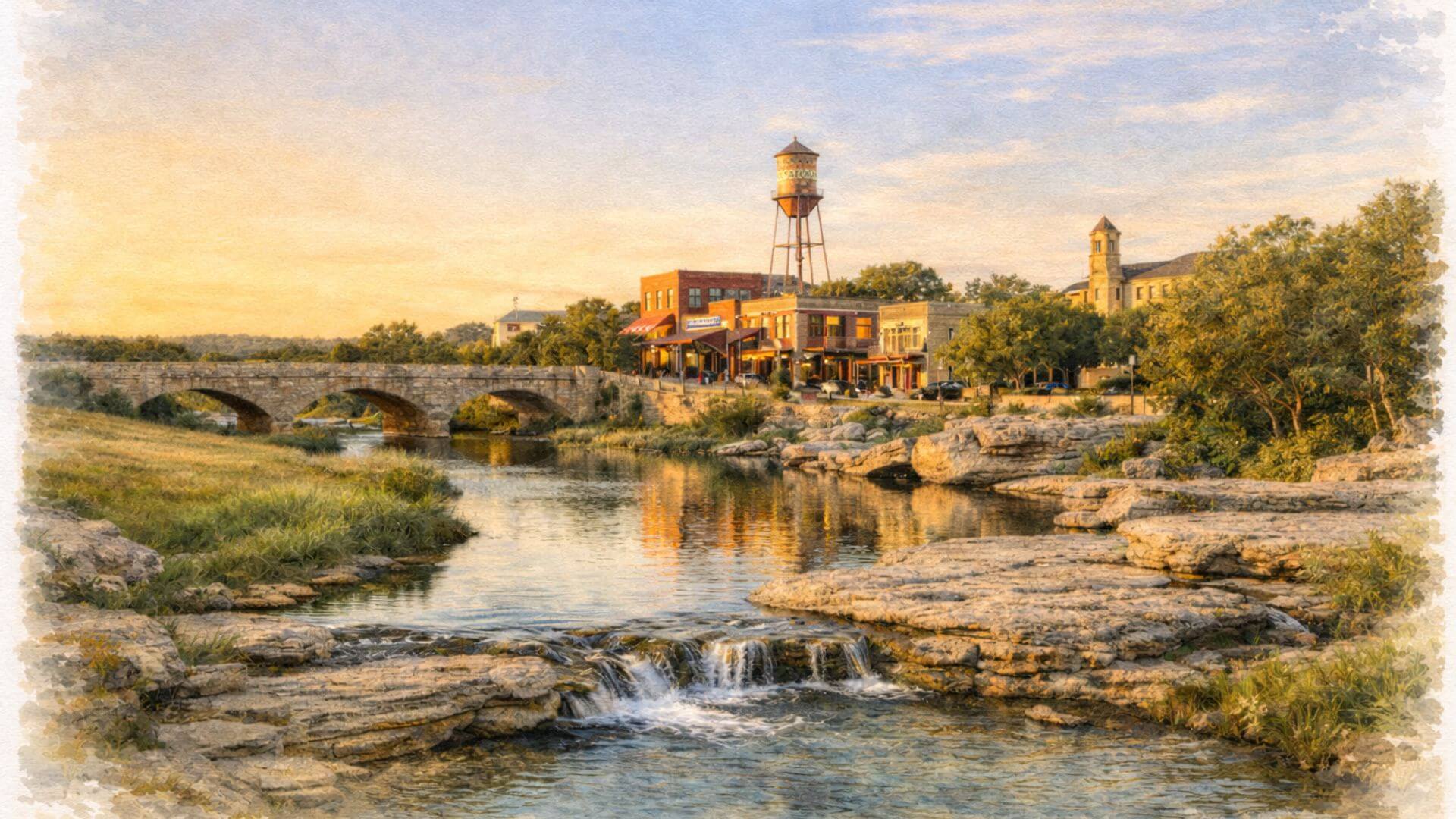 Round Rock Texas skyline near Dell Diamond and Kalahari Resort